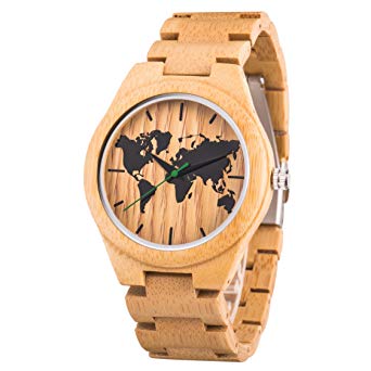 Men's Wooden Watch, Handmade Vintage Quartz Watches, Natural Wooden Analog Quartz Wrist Watch …