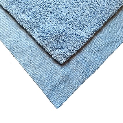 Auto Detailing Towels (3 Pack) 16in x 16in Best Multi-Use Microfiber Cleaning Buffing and Dusting Cloth Professional 70/30 Blend 500 GSM Super Plush Dual-Pile - Blue Edgeless Trim