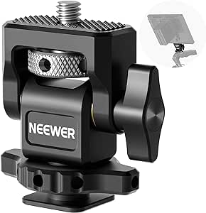 NEEWER Field Monitor Holder with Cold Shoe Mount, 1/4" Screw for 5" & 7" Monitor Compatible with Atomos Ninja V, 360° Swivel 180° Tilt Damping Adjustable, Compatible with SmallRig Cage Handle, MA002