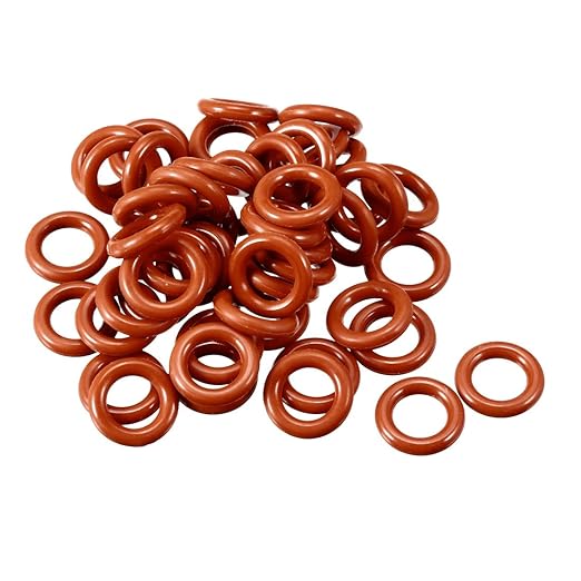 uxcell Silicone O-Ring, 10mm Outside Diameter, 6mm Inner Diameter, 2mm Width, VMQ Seal Rings Sealing Gasket Red, 50PCS