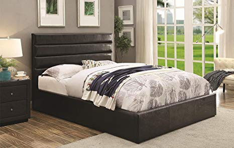 Coaster Home Furnishings Upholstered Bed with Lift Top Storage in Black (Cal King: 90.5 in. L x 75.5 in. W x 48.25 in. H)