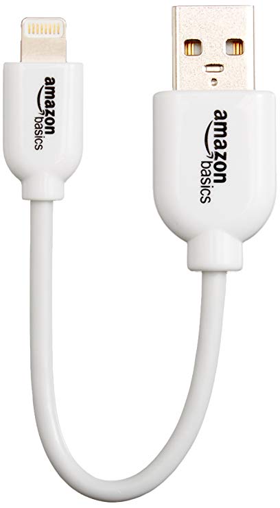 AmazonBasics Apple Certified Lightning to USB Cable - 4-Inches (10 Centimeters) - White