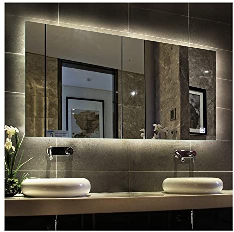 LED Lighted Rectangular Wall Mounted Mirror