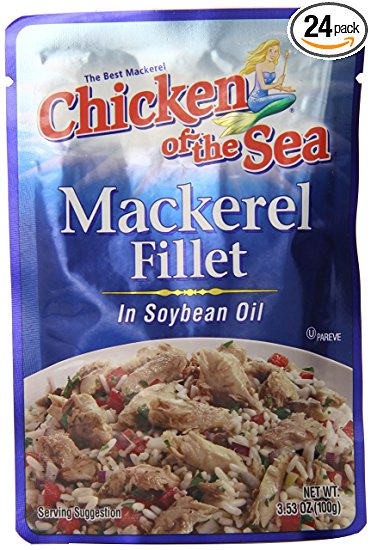 Chicken of the Sea Mackerel Fillet in Soybean Oil, 3.53 Ounce (Pack of 24)