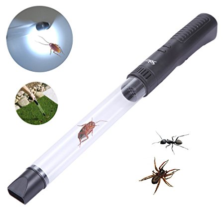 Pest Control, Sokos Humane Insects and Bug Catcher Vacuum and Spider Catcher with LED Flashlight (USB Charging )