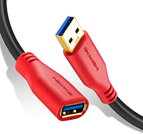 USB3.0 Extension Cable 20ft, SNANSHI USB 3.0 Extender Cord Type A Male to Female Extension Cable Compatible for USB Flash Drive, Card Reader, Hard Drive,Keyboard, Printer, Oculus VR, Playstation, Xbox