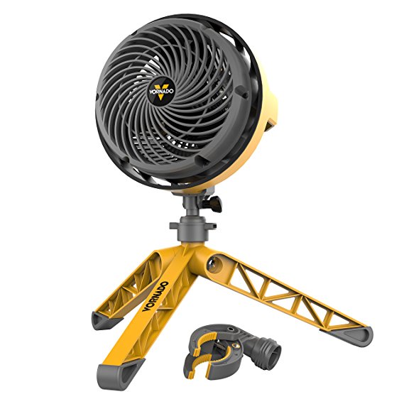 Vornado EXO5 Heavy-Duty Shop Air Circulator Fan with High-Impact Case, Collapsible Tripod Base and Clamp Attachment