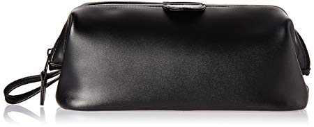 Royce Leather Travel Toiletry Wash Bag in Leather, Black
