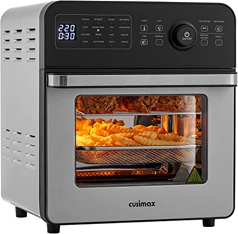CUSIMAX Air Fryer Oven, 14.5L Large Digital Air Fryer for Home Use, 16-in-1 Countertop Convection Oven with LED Touchscreen, for Fryer Dehydrate Rotisserie Bake Oil-Free, Accessories Included, 1700W