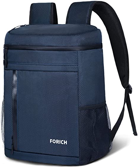 FORICH Cooler Backpack Soft Backpack Cooler Bag Leak Proof Insulated Cooler Backpacks to Beach Camping Hiking Picnic Work Lunch Travel for Men Women (Blue)