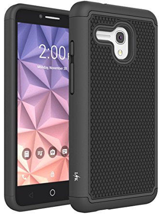 Alcatel Fierce XL Case, LK [Shock Absorption] Hybrid Dual Layer Armor Defender Protective Case Cover for Alcatel OneTouch Fierce XL, Black