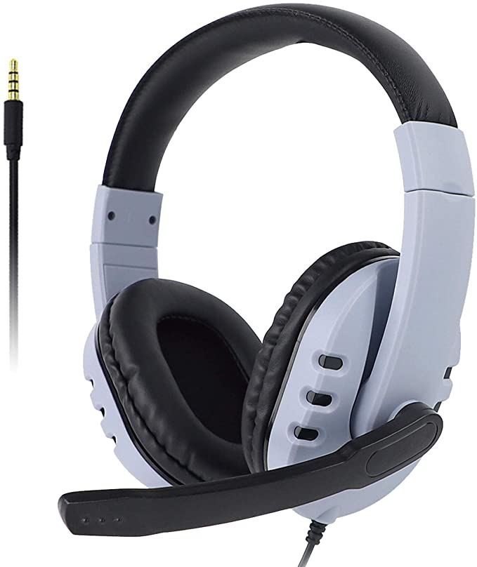 NexiGo Gaming Headset with Mic for PS5, PS4, Xbox, Nintendo Switch and PC, Over-Ear Headphones, Skin-Friendly Earmuffs, Lightweight and Breathable, Multi-Platform, White