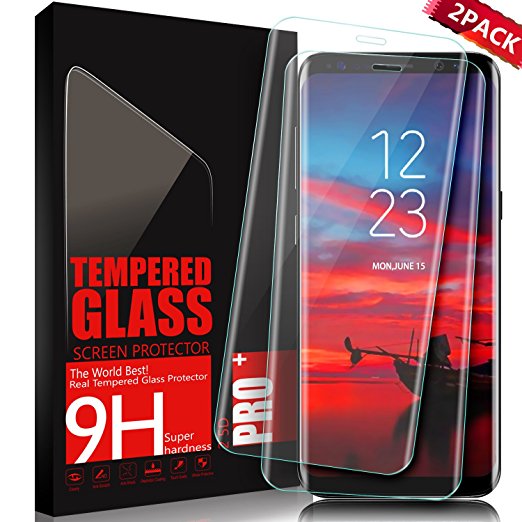Galaxy S8 Plus Glass Screen Protector SGIN, [2Pack]Highest Quality Premium Tempered Glass Anti-Scratch, Clear High Definition (HD) Screen Film for Galaxy S8 Plus(Full Screen Coverage)