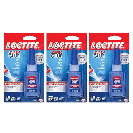 Loctite Super Glue Liquid Professional, Clear Superglue, Cyanoacrylate Adhesive Instant Glue, Quick Dry - 20 g Bottle, 3 Pack