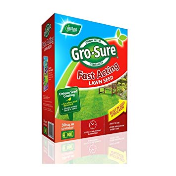 Gro-Sure Fast Acting Grass Lawn Seed, 30 m2, 900 g