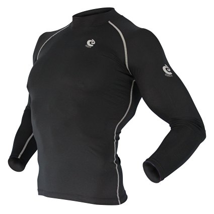 COOVY Sports Rash guard Swim Shirt Skin Base Layer Heat Long Sleeve UPF 50