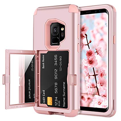 Galaxy S9 Case,Samsung Galaxy S9 Case,BENTOBEN Slim Shockproof Heavy Duty Rugged Anti-Slip 3 in 1 Hybrid Hard PC Cover Soft TPU Bumper Full-Body Protective Phone Case Samsung Galaxy S9,Rose Gold