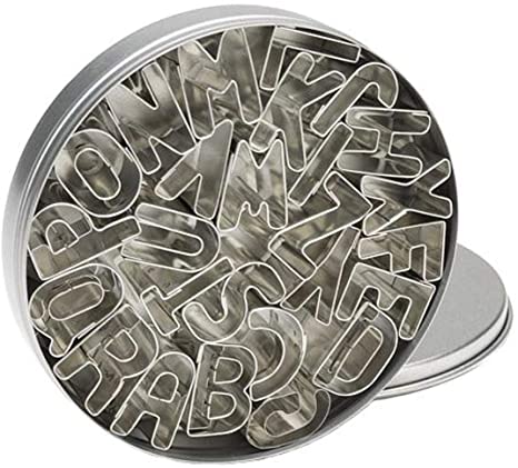 Patisse 26-Piece Alphabet Cookie Cutters in Tin Box, 1-Inch