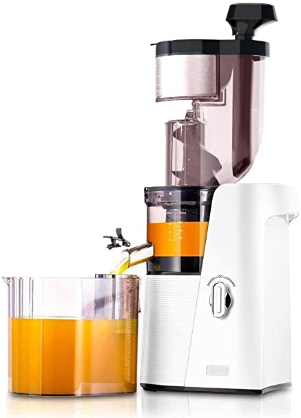 SKG Slow Masticating Juicer Wide Chute Cold Press Anti-oxidation BPA Free High Volume Easy to Clean - White