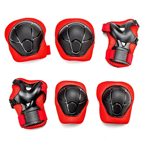 Releeder Multi Sports Safety Protection Kids Elbow Knee Wrist Protective Gear Pads Safety Gear Pad Guard for Cycling Roller Skateboard Hoverboard Soft and Comfortable