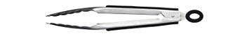 Kitchen Craft MasterClass Deluxe Tongs with Non-Slip and Soft Grip Side Panels, Stainless Steel, Silver, 23 cm