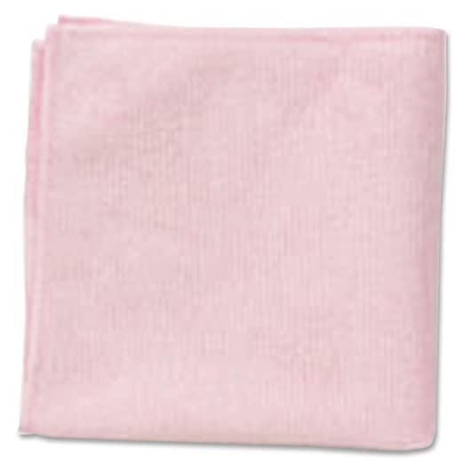 Rubbermaid Commercial 16in x 16in Microfiber Light Duty Cleaning Cloth, Pink 24-Pack (1820581)