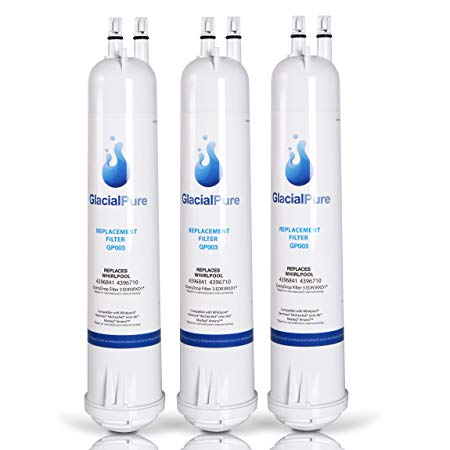 Glacial Pure EDR3RXD1 4396841 Premium Refrigerator Water Filter, 3-Pack