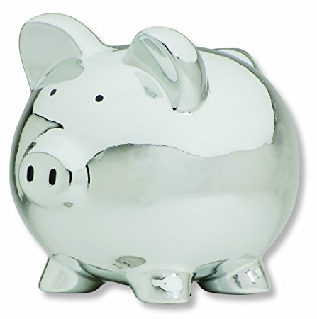 Carters Smiley Happy Piggy Bank, Silver