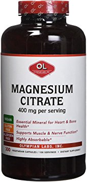 Olympian Labs Magnesium Citrate Caps, 400 mg, 300 Count