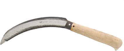 Zenport K202 Harvest Sickle/Berry Knife, Notched Handle, 6.5-Inch Curved Serrated Blade
