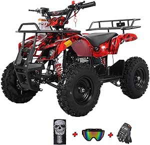 X-PRO Eagle 40cc ATV 4 Wheelers 40cc ATV Quads Quad with 6” Tires (Hot Rod Flame)