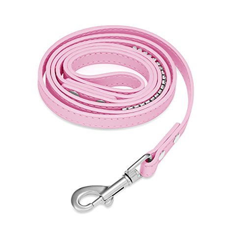 SKL Hot Pink Pet Dog Leash with Sparkly Rhinestone for Cats or Dogs (Leash S)