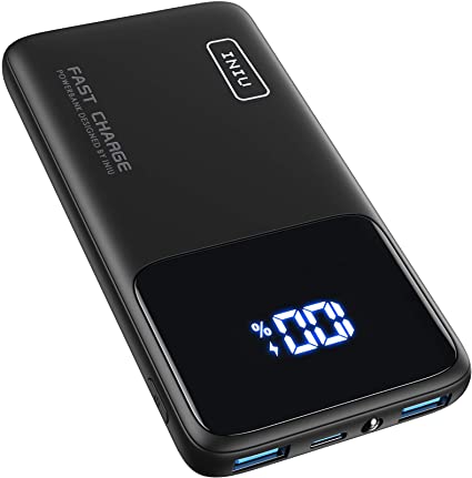 INIU Portable Charger, 18W PD3.0 USB C Fast Charge 10500mAh LED Display Power Bank, Battery Pack with Phone Holder & Flashlight Compatible with iPhone 12 11 XS 8 Samsung S20 Google AirPods iPad LG etc