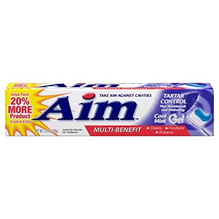 Aim Tartar Control Anticavity Fluoride Toothpaste Gel - 5.5 oz, Pack of 2