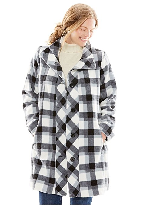 Women's Plus Size Cozy Fleece Swing Jacket