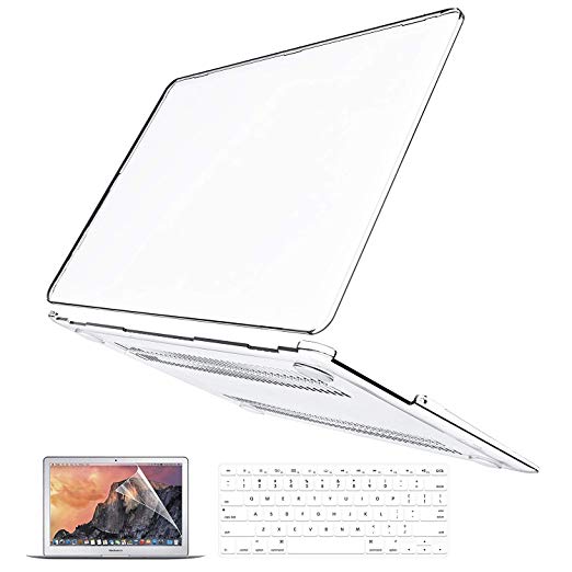 MacBook Air 13" 2018 Case, Belk 3 in 1 Ultra-Slim Crystal Clear Plastic Hard Shell Cover Case with Keyboard Cover & Screen Protector for MacBook Air 13.3 with Retina Display & Touch ID(A1932)
