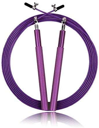 Estleys 10FT Speed Jump Rope with Aluminum Alloy Handles, 360° Swivel Ball Bearing, Tangle-Free Adjustable Steel Wire Jump Rope, for Aerobic Exercise, Speed Training, Fitness Gym
