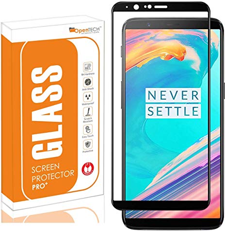 OpenTech® Edge to Edge Tempered Glass Screen Protector for OnePlus 5T with 3 Months Warranty