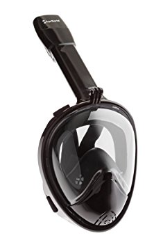 The Super Snorkel Full Face Snorkeling Mask Features Tubeless Design with Anti-Fog 180 Degree Lens