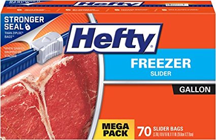 Hefty Slider Freezer Bags, Gallon, 70 Count