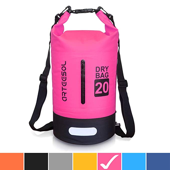 arteesol Waterproof Bag 5L/10L/20L/30L Dry Bag Rucksack with Double Shoulder Strap Backpack for Swimming Kayaking Boating Fishing Traveling Cycling Beach