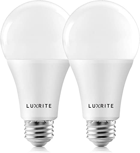 Luxrite A21 LED Bulbs 150 Watt Equivalent, 2550 Lumens, 3000K Warm White, Enclosed Fixture Rated, Dimmable Standard LED Bulb 22W, Energy Star, E26 Medium Base - Indoor and Outdoor (2 Pack)