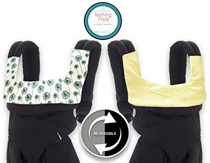Kaydee Baby ONE PIECE ORGANIC Reversible Drool & Teething Pad With ORGANIC Fleece Inner Lining for Ergobaby Carrier - Variety of Colors Available (Flowers)