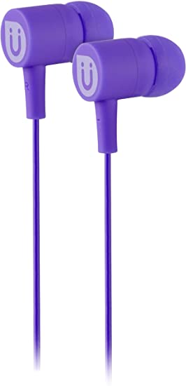Uber In Ear Wired Earbuds, Comfortable Rubber Headphones, 3.5mm, High Sound Quality, Extra Earbud Tips, for Apple iPhone, iPad, iPod, Android Smartphones, Samsung Galaxy, Tablets & More, Purple, 13123