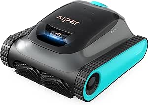 AIPER Scuba S1 Cordless Robotic Pool Cleaner, Wall Climbing Pool Robot, WavePath Navigation 2.0 with Periodic Cleaning, Top Load Filter and Last 150 Minutes for In-ground Pools up to 1600 Sq.ft- Blue