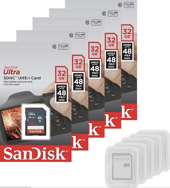 SanDisk Ultra 16GB SD SDHC UHS-I 48MB/s Class 10 SDSDUNB-016G (5 Pack)