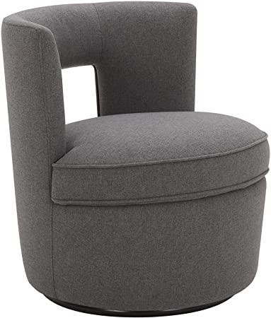 Rivet Slade Contemporary Living Room Accent Swivel Chair, 27"W, Sunday Graphite