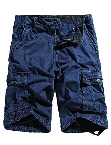 WenVen Men's Cotton Twill Cargo Shorts Outdoor Wear Lightweight