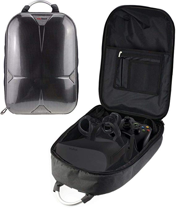 Navitech Rugged Grey Backpack/Rucksack/Travel Case Comaptible with The Oculus Quest All-in-one VR Gaming Headset