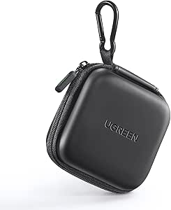 UGREEN Étui Écouteurs Housse de Protection Sacoche de Rangement Écouteur Coque Rigide Antichoc Étanche pour AirPods Écouteur Bluetooth Câbles Clé USB Oreillettes Carte Mémoire Chargeur MP3 MP4